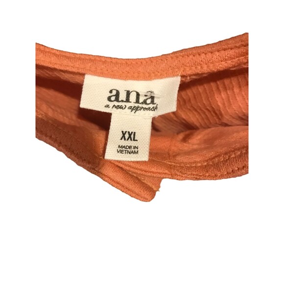 Women's XXL Top a.n.a brand Orange with Elastic straps & button down Tank - Picture 2 of 2